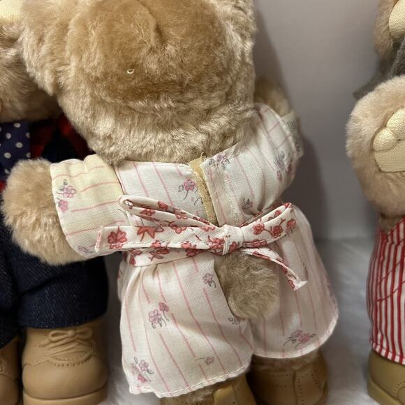 Vintage 1986 Wendys Furskins Collectible 7” Teddy Bear Plush Lot Of 4 Bears - Picture 6 of 11